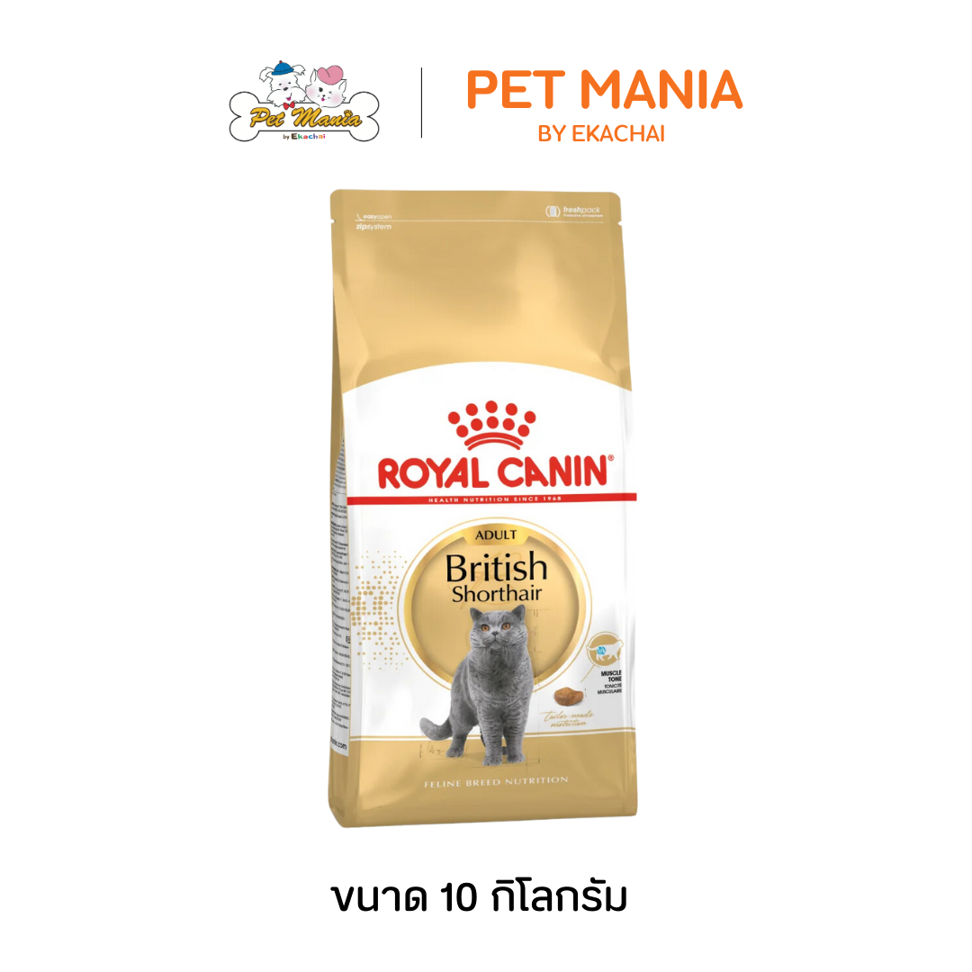 Royal Canin Adult British Shorthair (10 kg.) โรยัล คานิน อาหารแมวแบบเม็ด สำหรับแมวพันธุ์บริติช ชอร์ตแฮร์ (10 กก.) ราคา 2,663 บาท*ส่งฟรี
