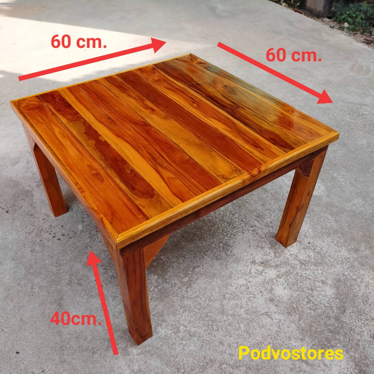 โต๊ะไม้สัก โต๊ะญี่ปุ่น (กว้าง 60 ยาว 60 สูง 40 cm.) ทำจากไม้สัก ลงสีเคลือบแลคเกอร์ โต๊ะวางของ ที่วางของ โต๊ะตัวเตี้ย โต๊ะปิ๊กนิก โต๊ะตัวเล็ก