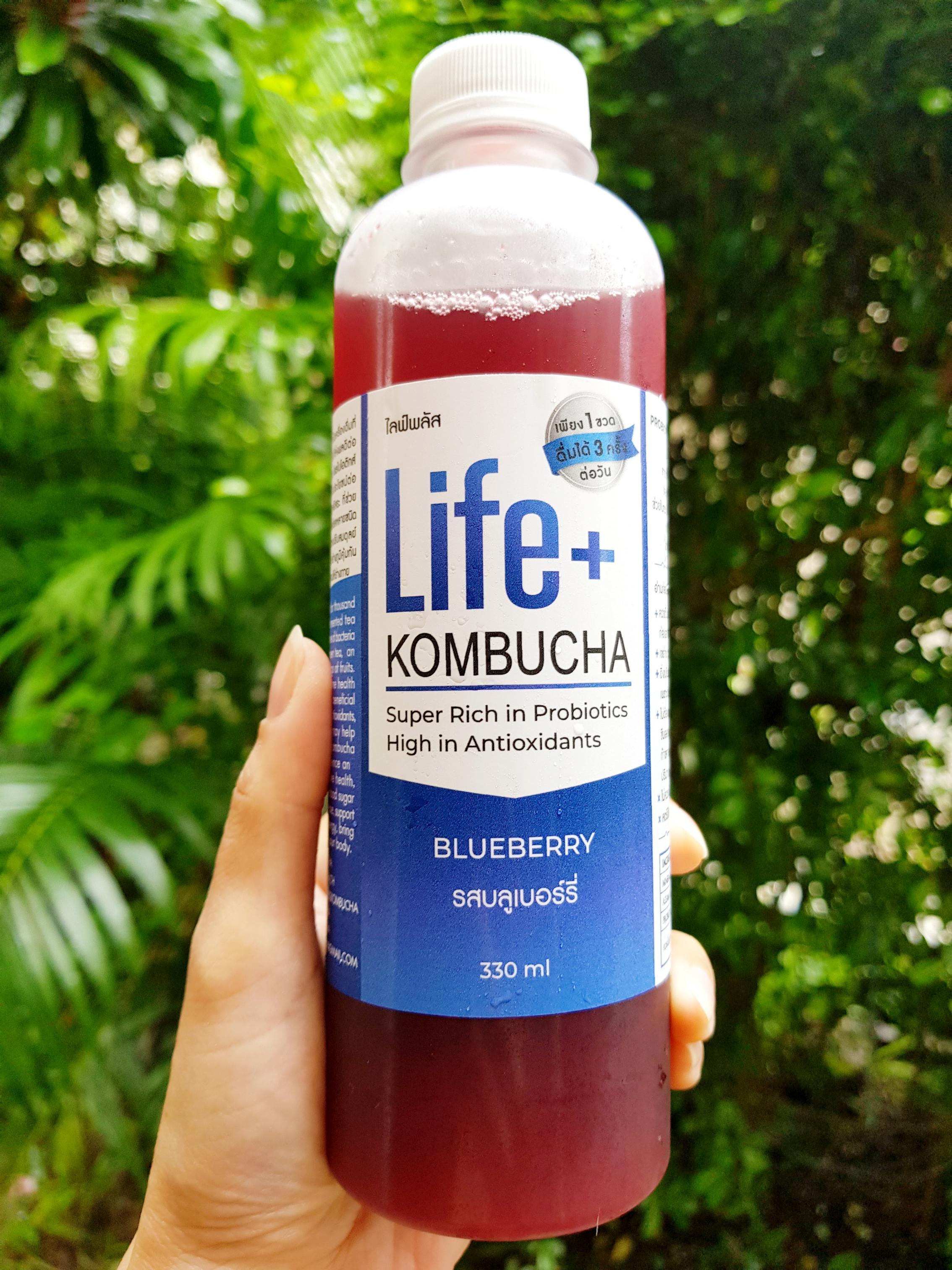 Life+ KOMBUCHA raw organic 330ml รสบลูเบอรรี่ คอมบูชา คอมบูชะ ชาหมัก ดีท็อกซ์ ท้องผูก โพรไบโอติก สารต้านอนุมูลอิสระ คอมบูฉะ detox probiotic antioxidant สุขภาพ