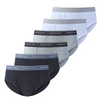Giordano Mens กางเกงผู้ชาย Cotton Plain Classic Briefs (6-Pieces) 01176114001 กางเกงชั้นในผู้ชาย กางเกงจิออดาโน