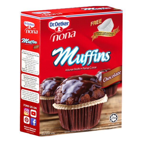 Dr. Oetker Nona Muffins Chocolate 425g ด๊อกเตอร์โอ๊ตเกอร์ โนนา แป้งมัฟฟินสำเร็จรูปรสช็อกโกแลต ขนาด 425 กรัม (1071)
