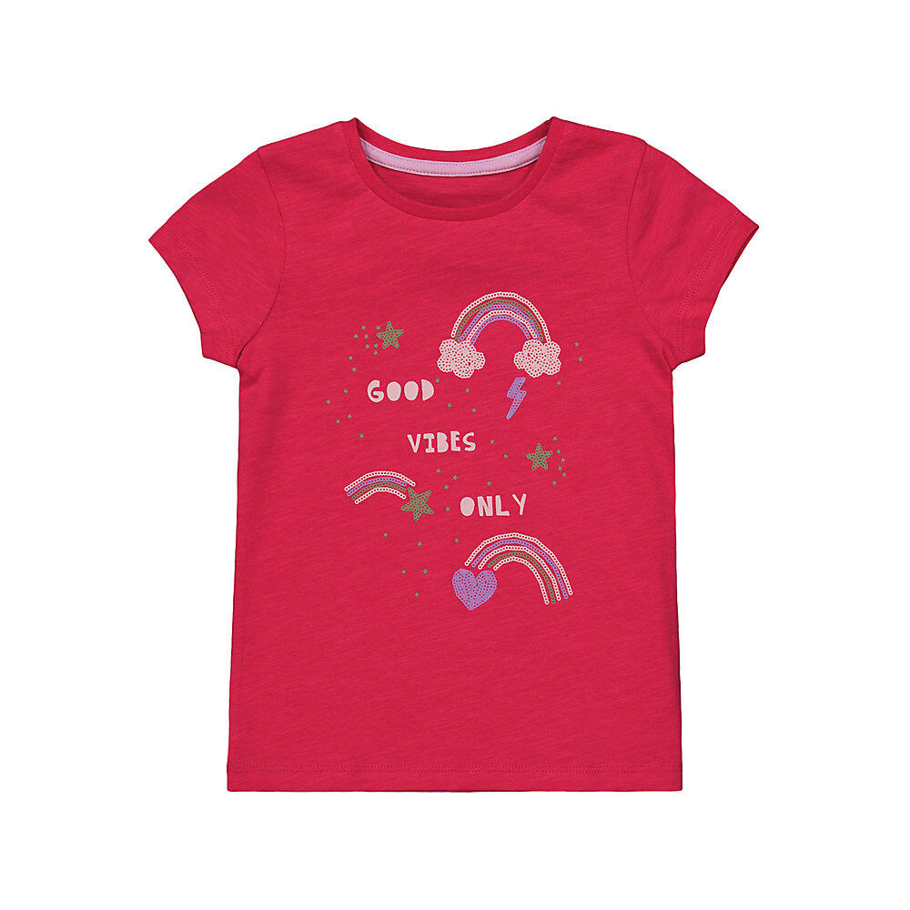 เสื้อยืดเด็กผู้หญิง Mothercare good vibes t-shirt WC559