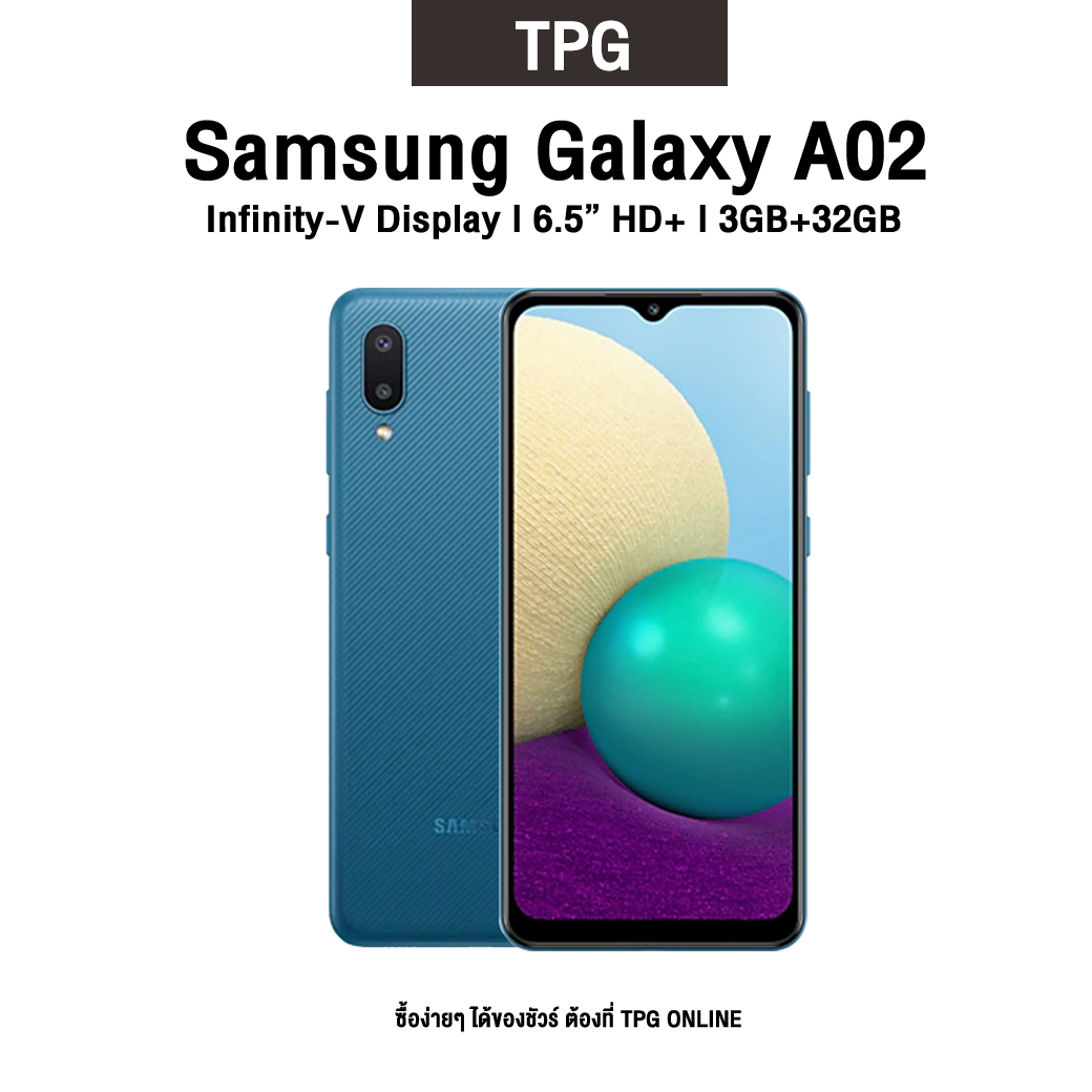 SAMSUNG Galaxy A02 2021 l จอ6.5"HD+ l แบต 5,000mAh (3+32GB) SM-A022F รับประกันศูนย์ไทย