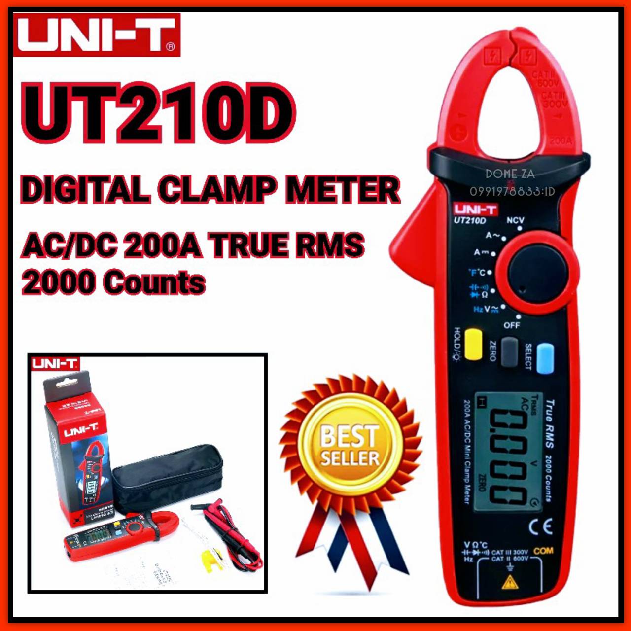 UNI-T UT210D clamp meter digital คลิปแอมป์ แคล้มป์มิเตอร์ มัลติมิเตอร์ดิจิตอล มิเตอร์วัดไฟแบบดิจิตอล