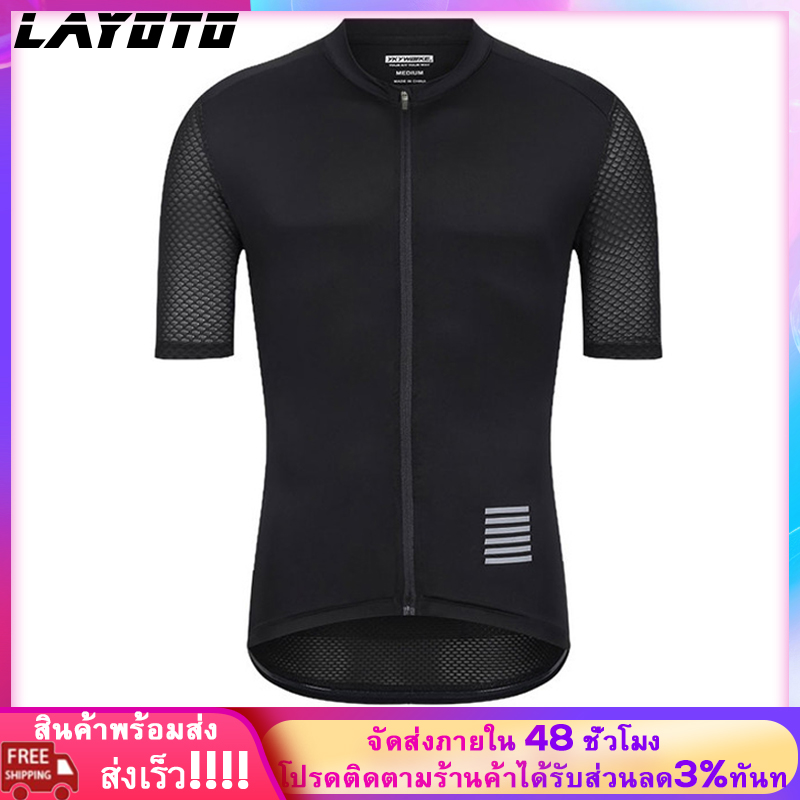 LAYOTO-Rapha Cycling T-shirt Jersey ผู้ชาย นิวเจอร์ซีย์ เสื้อยืด ระบายอากาศสบาย ๆ การฝึกอบรมหลักขี่จักรยานด้านบน กีฬากลางแจ้ง ชุดฝึกอบรม