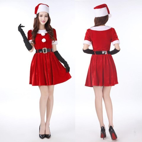 CP 159.1 ชุดคริสต์มาส ซานตาครอส ซานต้า แซนตี้ Dress for Santa Santy Suit Christmas Santa Claus Costumes Festival Cosplay Fancy Outfit