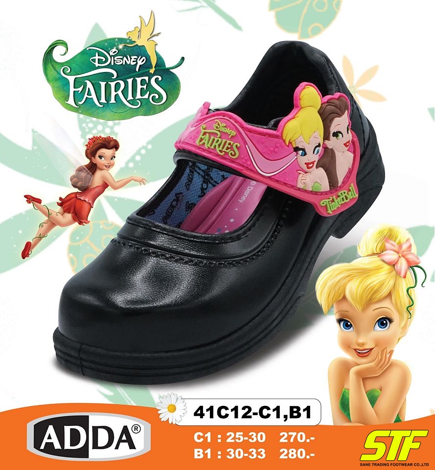 ADDA New Fairies รองเท้านักเรียนหนังดำ ลาย Fairies ใหม่ล่าสุดปี 2020 รุ่น 41C12-B1