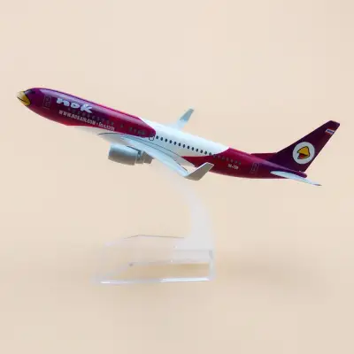 โมเดลเครื่องบิน นกแอร์ สีม่วง NOK AIR Boeing 737-800 (16 cm)-- ของขวัญจับฉลากปีใหม่ ของขวัญ เสริมฮวงจุ้ย