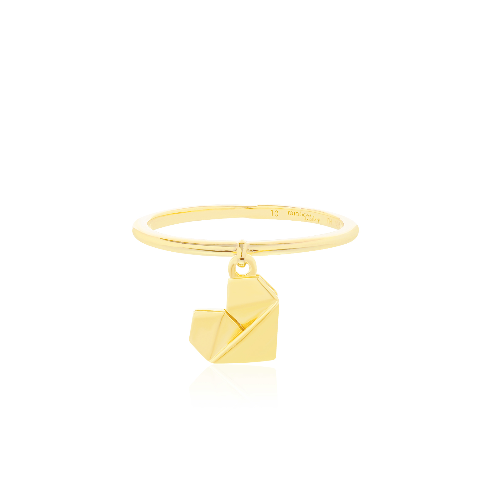 ORIGAMI LUCKY RING แหวนห้อยจี้ลายกระดาษพับ สัญลักษณ์แห่งความโชคดี และ ความสุข 13 ลาย สีทอง 18K Gold