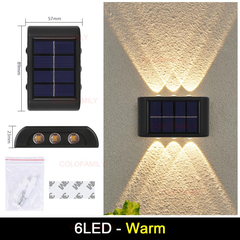 MLADEN LED ไฟโซล่าเซลล์ โคมไฟติดผนัง พลังงานแสงอาทิตย์ Solar light สำหรับกลางแจ้ง โคมไฟติดผนังภายนอก