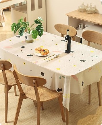 ผ้าปูโต๊ะ กันน้ำและกันเปื้อน ทำความสะอาดง่าย วัสดุ PEVA U0013
