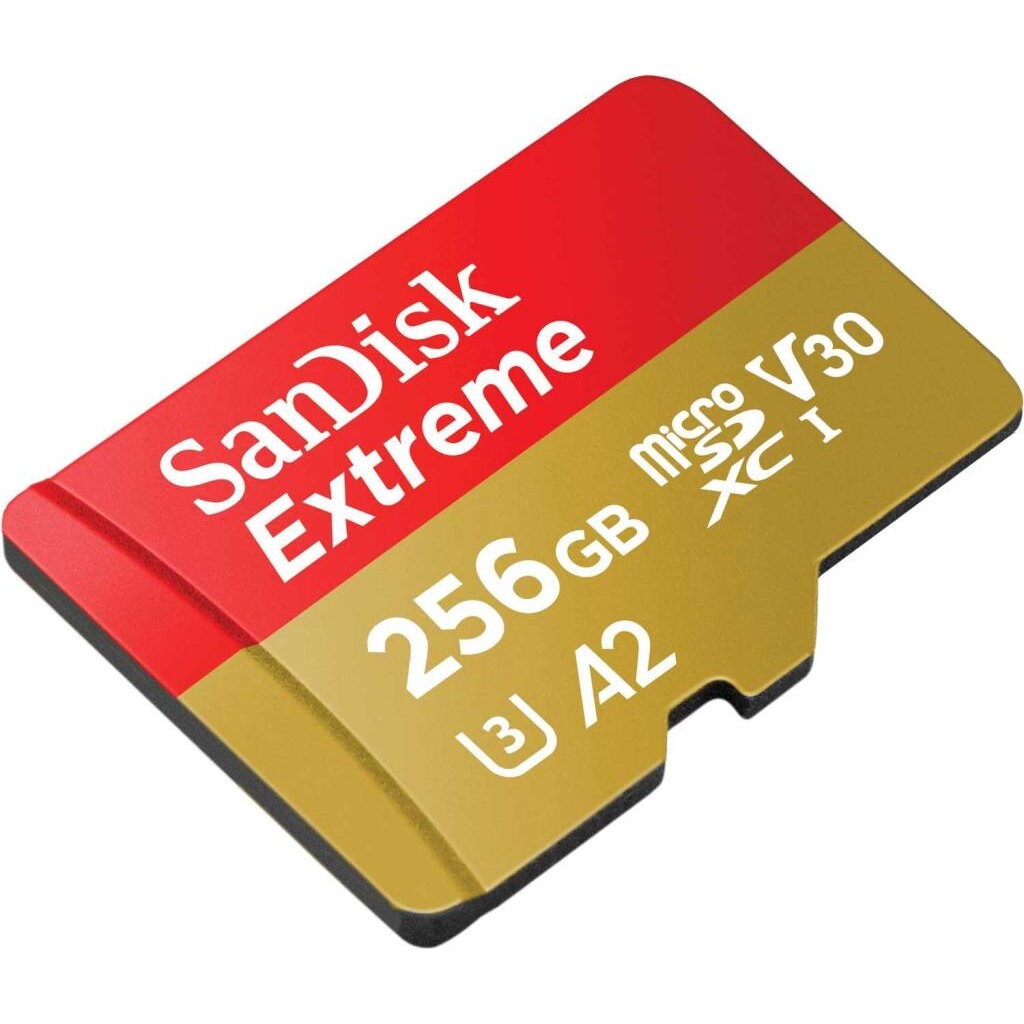 SanDisk Extreme microSDHC, SQXA1 256GB, V30, U3, C10, A1, UHS-1, 100MB/s R, 60MB/s W, 4x6 Mobile Gaming SKU - (SDSQXA1-256G-GN6GN) ( เมมการ์ด เมมกล้อง )
