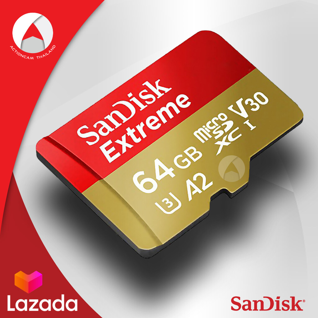 sandisk Micro Sd Card Extreme 64GB A2 รุ่นใหม่ SDXC Class u3 อ่าน 160Mb/S เขียน 60Mb/S (SDSQXA2-064G-GN6MN) ไมโครเอสดีการ์ด แซนดิส เมมโมรี่ ใส่ แท็บเล็ต โทรศัพท์ มือถือ สมาร์ทโฟน Gopro 4, 5, 6 SJCAM ประกัน Lifetime ปี โดย Synnex
