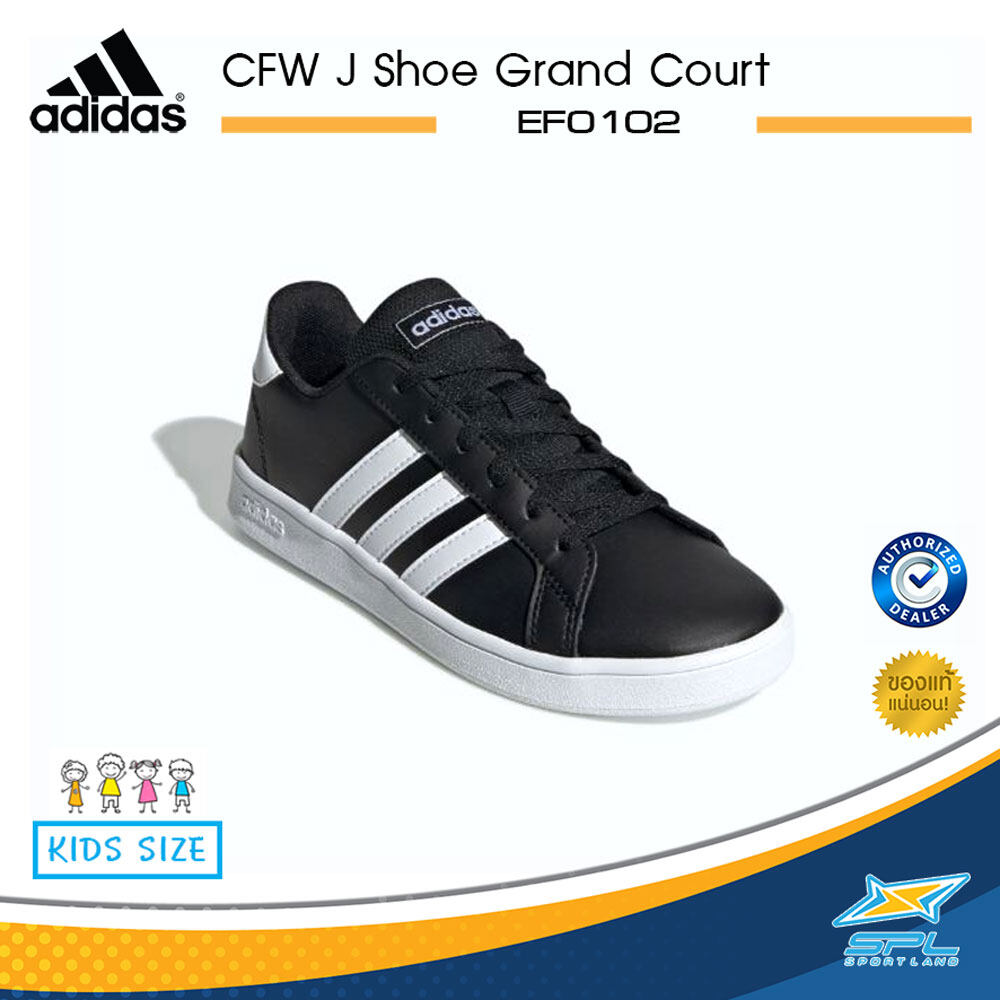 Adidas รองเท้า อาดิดาส รองเท้าเด็ก รองเท้าแฟชั่นเด็ก ผ้าใบเด็ก CFW Junior Shoe Grand Court EF0102 (1200)