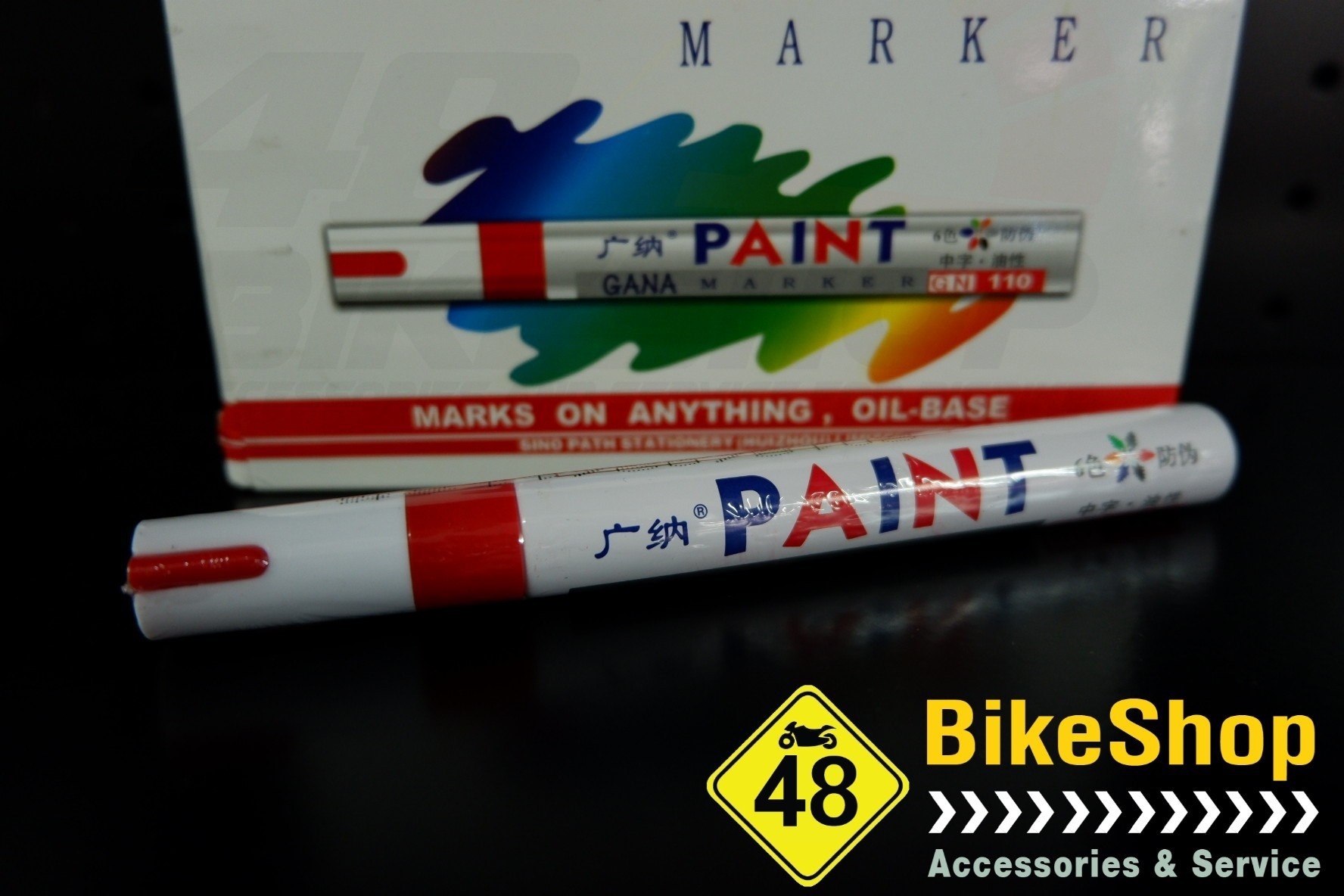 (1แถม1)  Paint ปากกาเขียนยางสีแดง ปากกาเขียนล้อ ยางรถยนต์ จักรยานยนต์