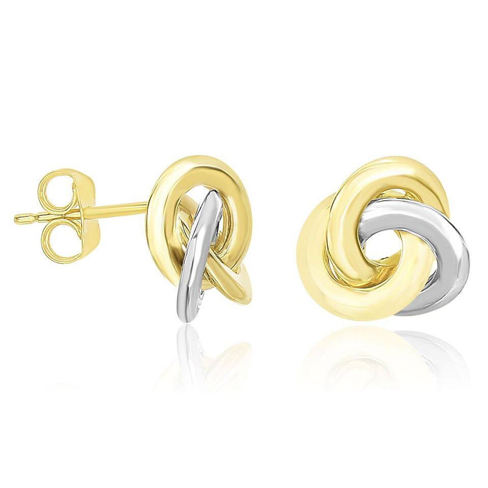 ต่างหูทองคำทูโทนวงกลมเปิดโล่งเงาวาว 14k   earrings bright open circle, shiny 14k Two-tone gold