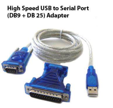 Usb To Rs232 Db9 Male And Db25 Male Serial Converter Cable. 