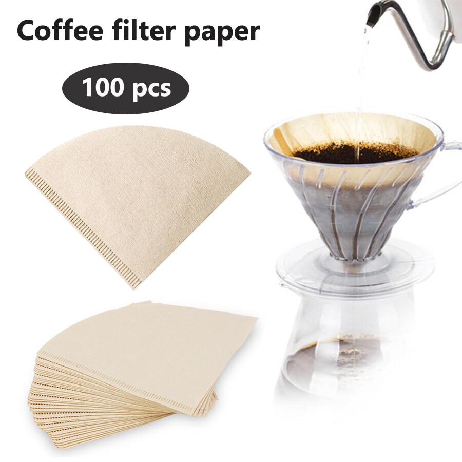 กระดาษกรอง สำหรับกรวยดริปกาแฟ กระดาษกรองกาแฟ สำหรับกาแฟดริป 100แผ่น กระดาษกรองกาแฟสำหรับ 1-2 ถ้วย/2-4ถ้วย Drip Coffee Paper Filter Suzaku