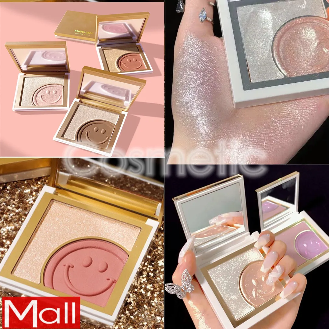 Highlight + Blush  ไฮไลท์ /บลัชออน ปัดแก้ม ชิมเมอร์ ประกอบด้วย 2 เฉดสี (เครื่องสำอาง blush on ที่ปัดแก้ม ไฮไลท์ พาเลทแต่งหน้า)