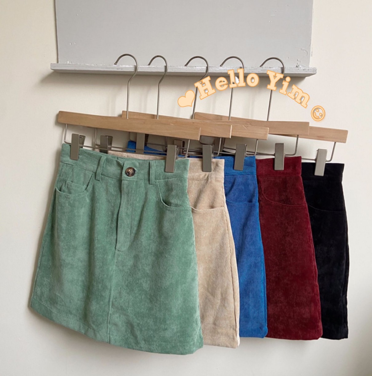 Corduroy Ribbed Pensil Skirt  (加購$198)