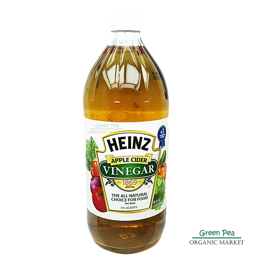 HEINZ Apple Cider Vinegar.แอปเปิ้ลไซเดอร์ ขนาดบรรจุ  473 มล. น้ำส้มสายชูหมักจากแอบเปิ้ลชนิดกรอง