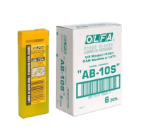 ใบมีดคัตเตอร์ สำหรับงานตัดฟิล์ม สติ๊กเกอร์ OLFA รุ่น AB-10S (1 กล่อง บรรจุ  60 ใบ) จำนวน 1 กล่อง