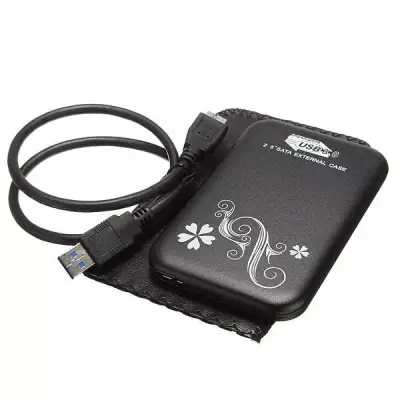 USB 3.0 2.5-Inch case HDD SATA HDD Hard Drive Disk Flower Case Box Enclosure External เคสฮาร์ดดิสก์ USB 3.0 ฮาร์ดดิสก์ ฮาร์ดไดรฟ์เสริม กล่องเก็บฮาร์ดดิสก์ของพร้อมกับ SATA สายต่อ usb