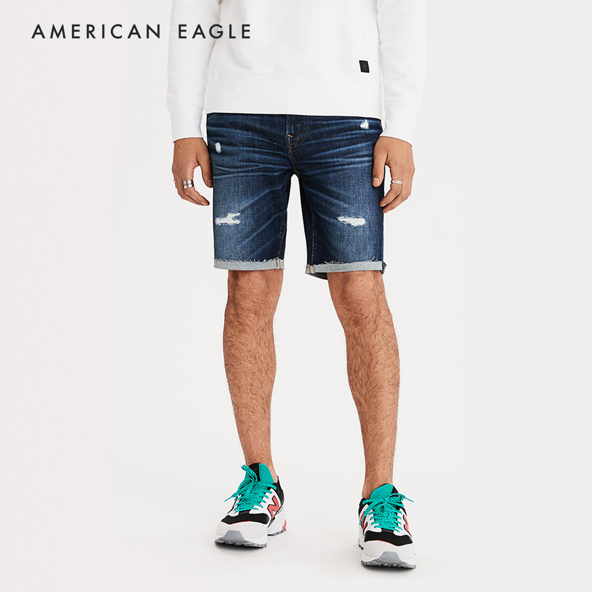 American Eagle Ne(X)t Level AirFlex Denim Short กางเกง ยีนส์ ผู้ชาย ขาสั้น (013-6931-415)
