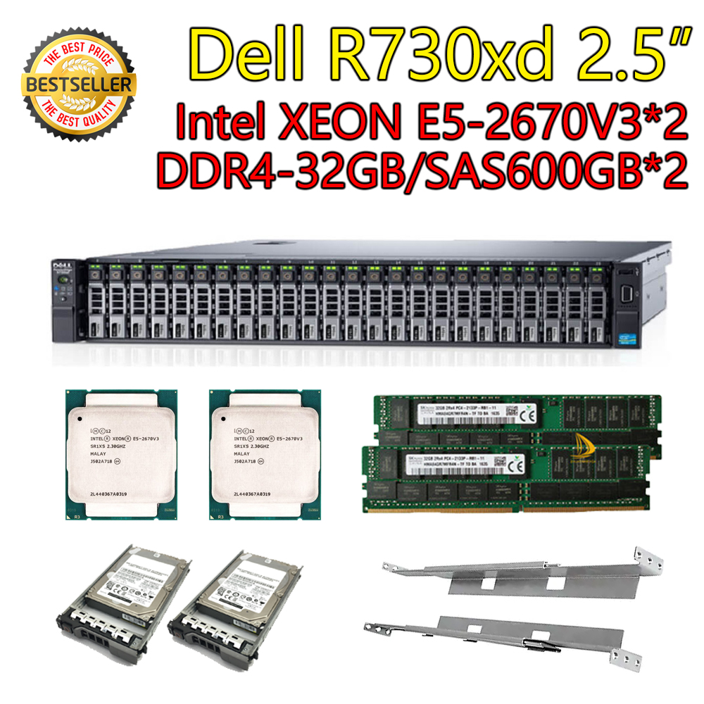 Dell Server R730XD CPU E5-2670V3*2 SAS600GB*2 RAM32GB H730 PSU*2 สภาพ 99% ส่งฟรี ประกัน 1 ปี Used ราคา 33,900 บาท*ส่งฟรี