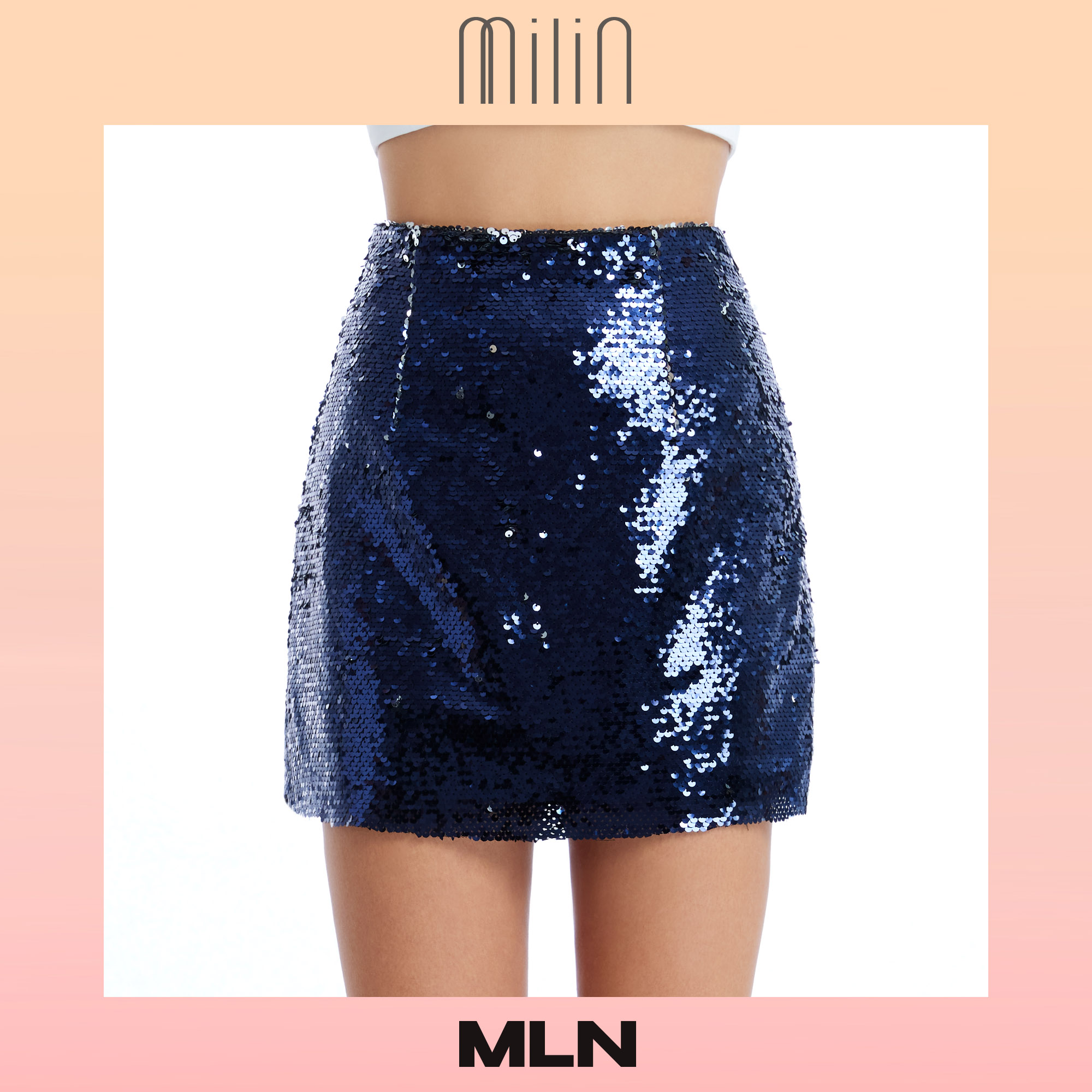 [MILIN] High waist A Line two-tone sequins skirt กระโปรงเอวสูงผ้าเลื่อมสองสีทรงเอ Bianca Skirt / MLN ราคา 1,328 บาท*ส่งฟรี