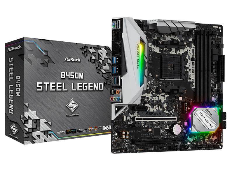 MAINBOARD (เมนบอร์ด) AM4 ASROCK B450M STEEL LEGEND (by Pansonics)