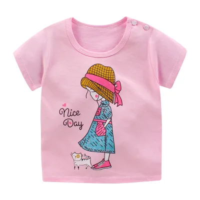 Short sleeve childrens clothing cartoon Cute girl clothes Cotton short sleeve baby clothes (2)