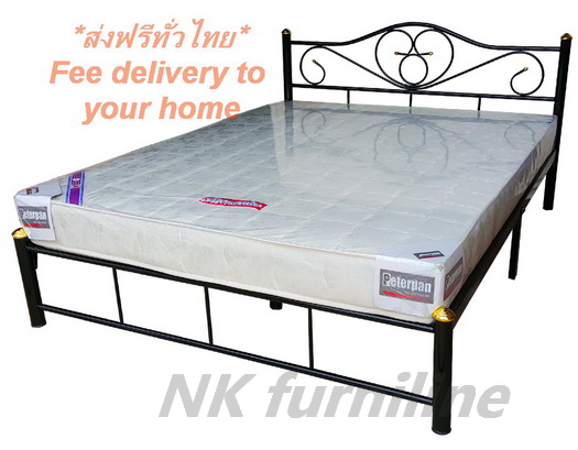 NK Furniline 6ฟุต KING Size Free delivery โครงเตียงคู่ ส่งฟรีทั่วไทย เตียงเหล็ก เตียงขนาด6ฟุต Bed steel