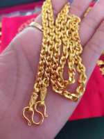 ใหม่!! สร้อยคอลายคตกิตขัดทราย ชุบทองแท้ 24K เคลือบแก้ว น้ำหนัก 5 บาท ยาว 24 นิ้ว
