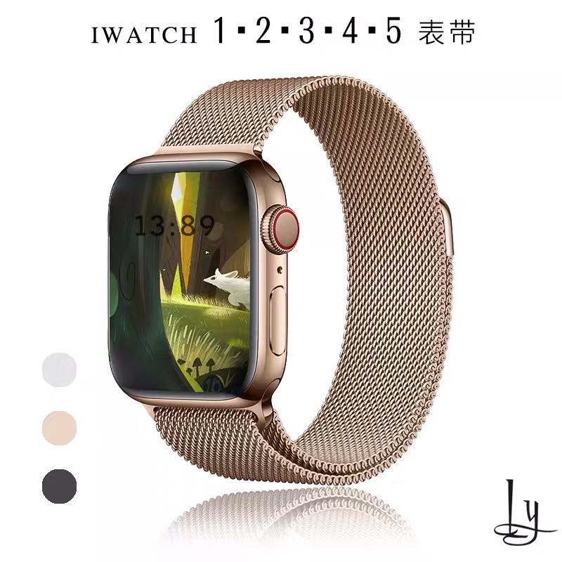 MLIFE - สาย นาฬิกา Milanese Loop สำหรับ Apple Watch ซีรีย์ 4 5 6 SE ขนาด 42Mm 44Mm 38Mm 40Mm แม่เหล็กสายคาดข้อมือหัวเข็มขัด