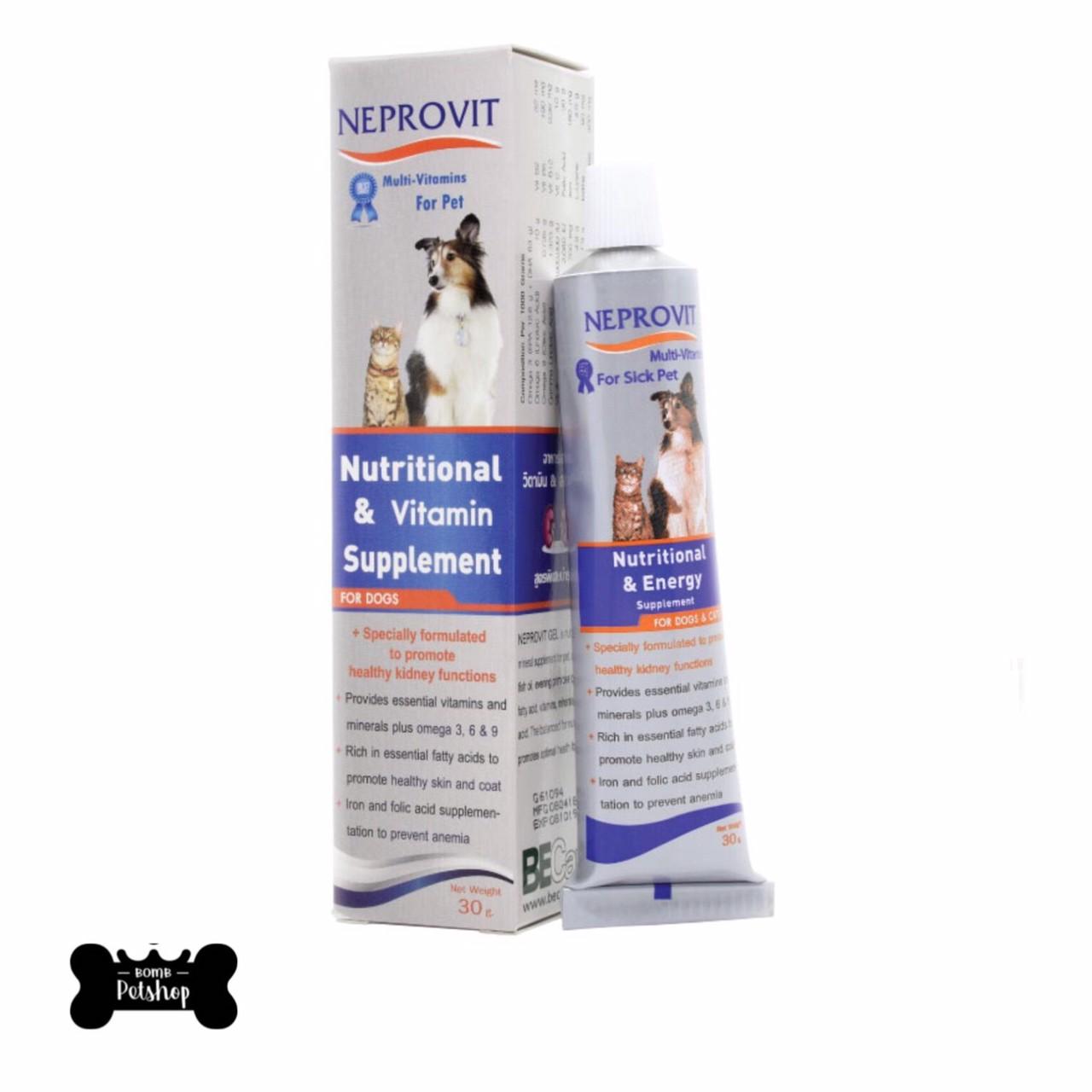 Neprovit kidney care supplement gel อาหารเสริม สุนัข แมว ที่มีปัญหาโรคไต แบบเจล ขนาด 30g x 2 หลอด