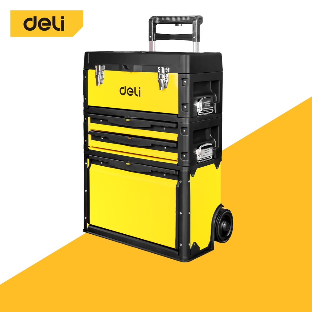 Deli Wheeled Tool Box Tool Box with Wheels, Thick Steel, Can Be Separated into 3 Layers, 28 Inches, 880 Liters, Trolley Toolbox ราคา 6,999 บาท*ส่งฟรี