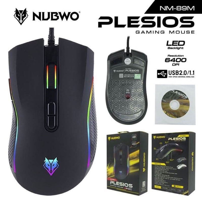 เมาส์เกมมิ่งมาโคร Nubwo NM-89m PLESIOS USB Mouse Macro