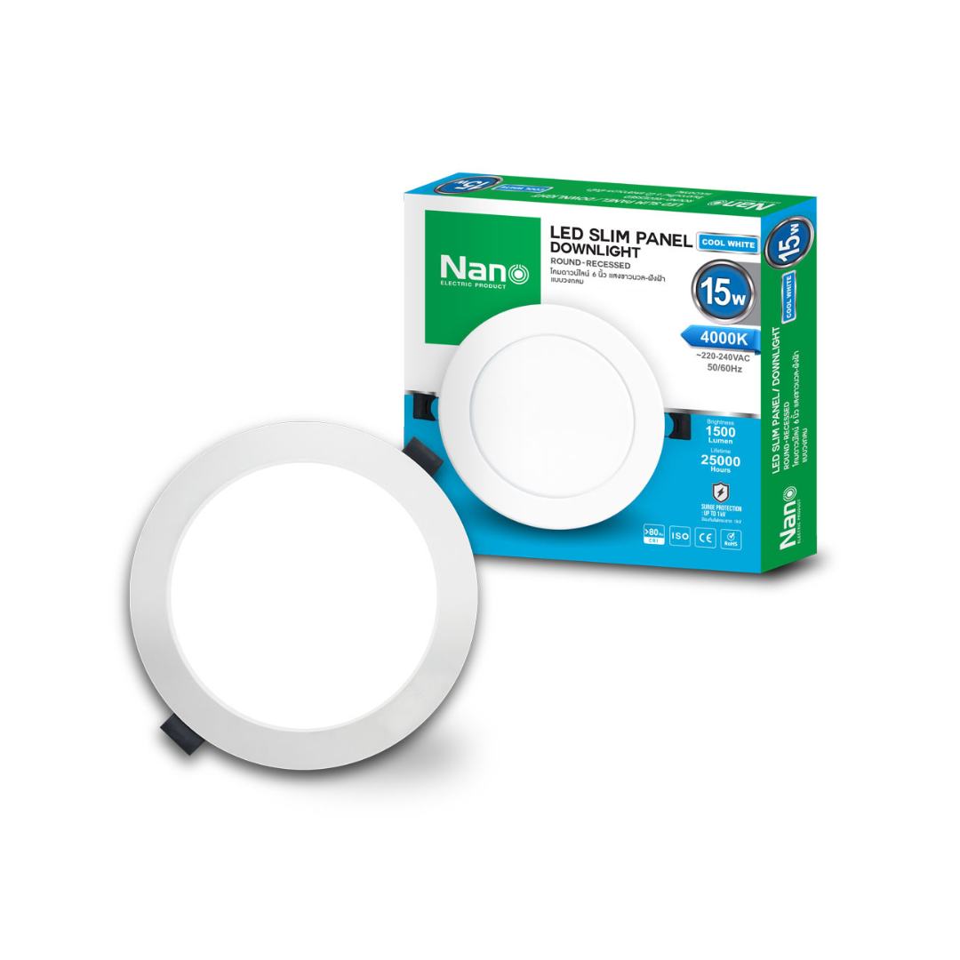 ดาวน์ไลท์ โคมไฟ หน้ากลม หลอดไฟ NANO LED NL-SP-RR9WDL NL-SP-RR15WDL แสงขาว ฝังฝ้า LED โคมไฟโคมไฟติดเพดาน หลอดไฟดาวน์ไลท์ Downlight แบบกลม 4 นิ้ว 9 วัตต์ 6 นิ้ว 15 วัตต์ 8 นิ้ว 18วัตน์