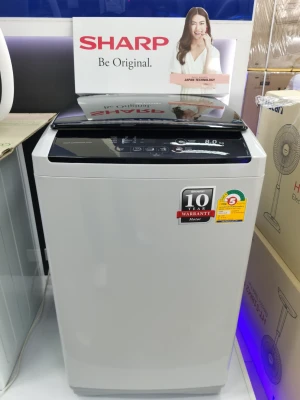 ส่งฟรี SHARP เครื่องซักผ้าฝาบน รุ่น ES-W8-SL ขนาด 8.0 Kg รับประกันมอเตอร์ซัก 10ปี CS HOME