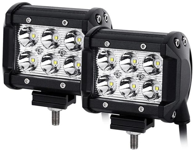 [งานพรีเมี่ยม รีวิว 5 ดาว] X2 ได้ 2 โคม ราคาสุดคุ้ม !! LED SPOT BEAM ไฟสปอร์ตไลท์ ไฟหน้ารถ ไฟท้าย ไฟรถมอเตอร์ไซต์ บิ๊กไบค์ ATV สว่างมาก 18 Watt 12V-24V เเสงขาว งานพรีเมี่ยม จำนวน 2 โคม - มั่นใจคุณภาพ บริการหลังขาย ขายมานาน รีวิว 5 ดาว
