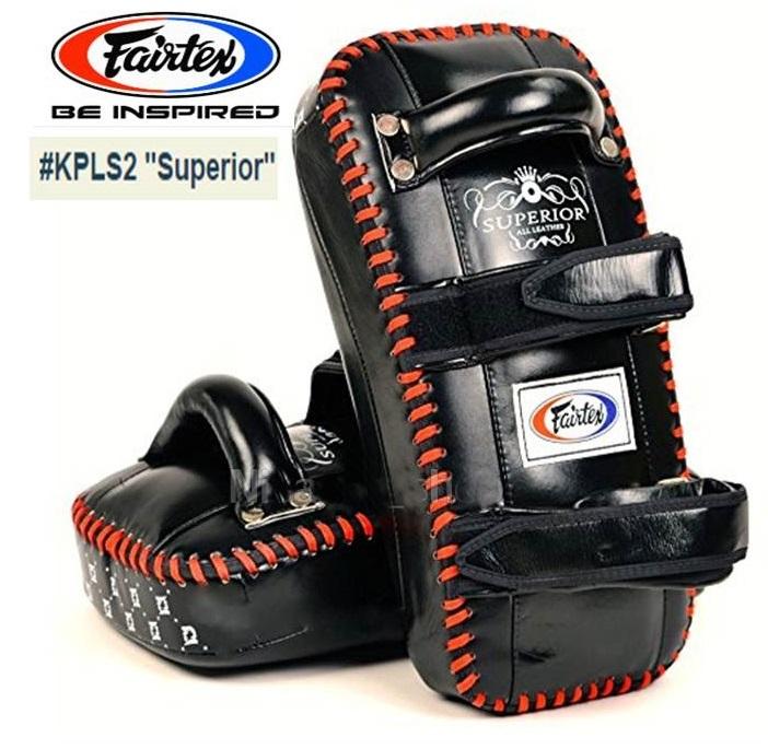 Fairtex Curved Kick Pads Superior KPLS2 Black for Training MMA K1 เป้าเตะแบบโค้ง  แฟร์เท็กซ์ สีดำ หนังแท้ สำหรับเทรนเนอร์ ในการฝึกซ้อมนักมวย