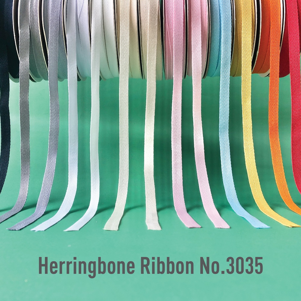 MOMOTARA No.3035 (ชุดที่ 1) ริบบิ้น Ribbon เทปก้างปลา Herringbone Ribbon ขนาด 1 CM ยาว 36 หลา เทป ริบบิ้นผ้า diy