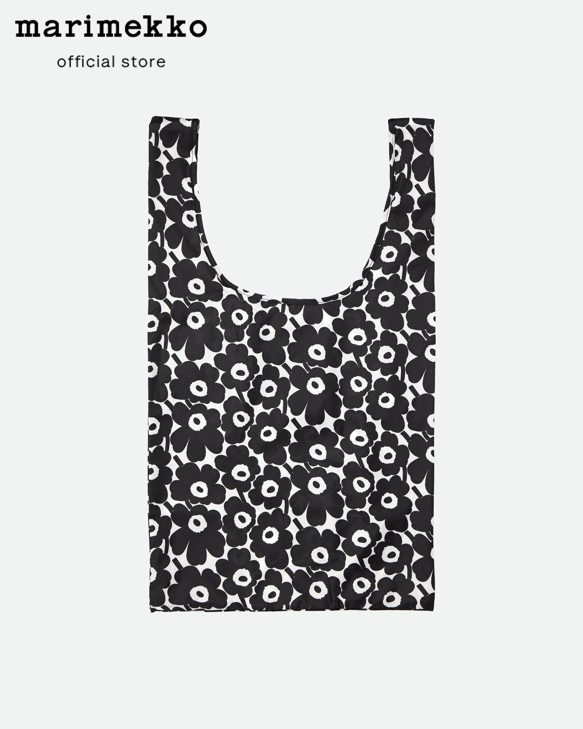 Marimekko Smartbag Unikko Bag, Shoulder Bag, Crossbody Bag, Shoulder Bag, Black Bag, Handbag, Shoulder Bag, Cloth Bag, Foldable Bag, Portable Bag, Black Bag, Floral Bag, Women's Shoulder Bag