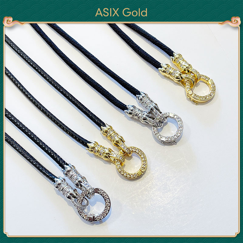 ASIX GOLD สร้อยคอพระเครื่องทอมือดั้งเดิม ตะขอหุ้มเพชร ความยาว 27.5 นิ้ว แขวนพระเครื่องได้ 1 องค์ ไม่ดําคล้ํา ไม่ลอก ราคา 172 บาท*ส่งฟรี