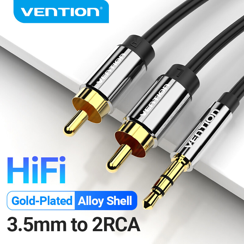 Vention RCA Cable 3.5 to 2RCA Audio Cable Jack 3.5mm Audio Stereo Cable for Smartphone Amplifier Home Theater DVD RCA Aux Cable ราคา 100 บาท*ส่งฟรี