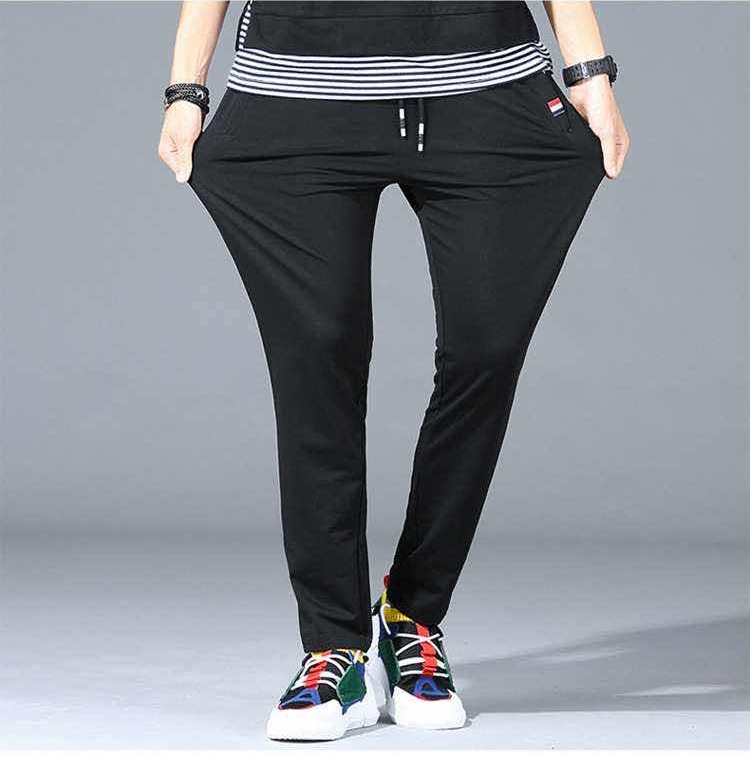 【M-6XL】กางเกงลำลองผู้ชายกางเกงกีฬาผ้าฝ้ายกางเกงทรงตรงสีทึบแฟชั่นเรียบง่ายทรงหลวมไซส์ใหญ่