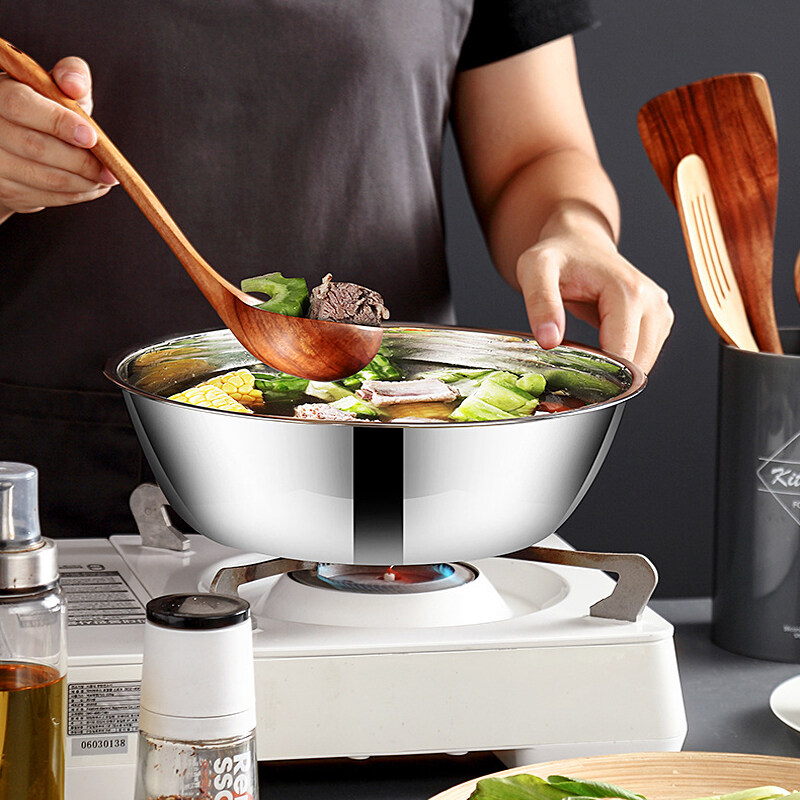 Home appliances 🔥 สินค้าขายดี 🔥 ชามสแตนเลส [S093] สไตล์เกาหลี Stainless Bowl ชามอเนกประสงค์ ใส่ผัก ประกอบอาหาร ของใช้ในบ้าน ของใช้ในครัวเรือน