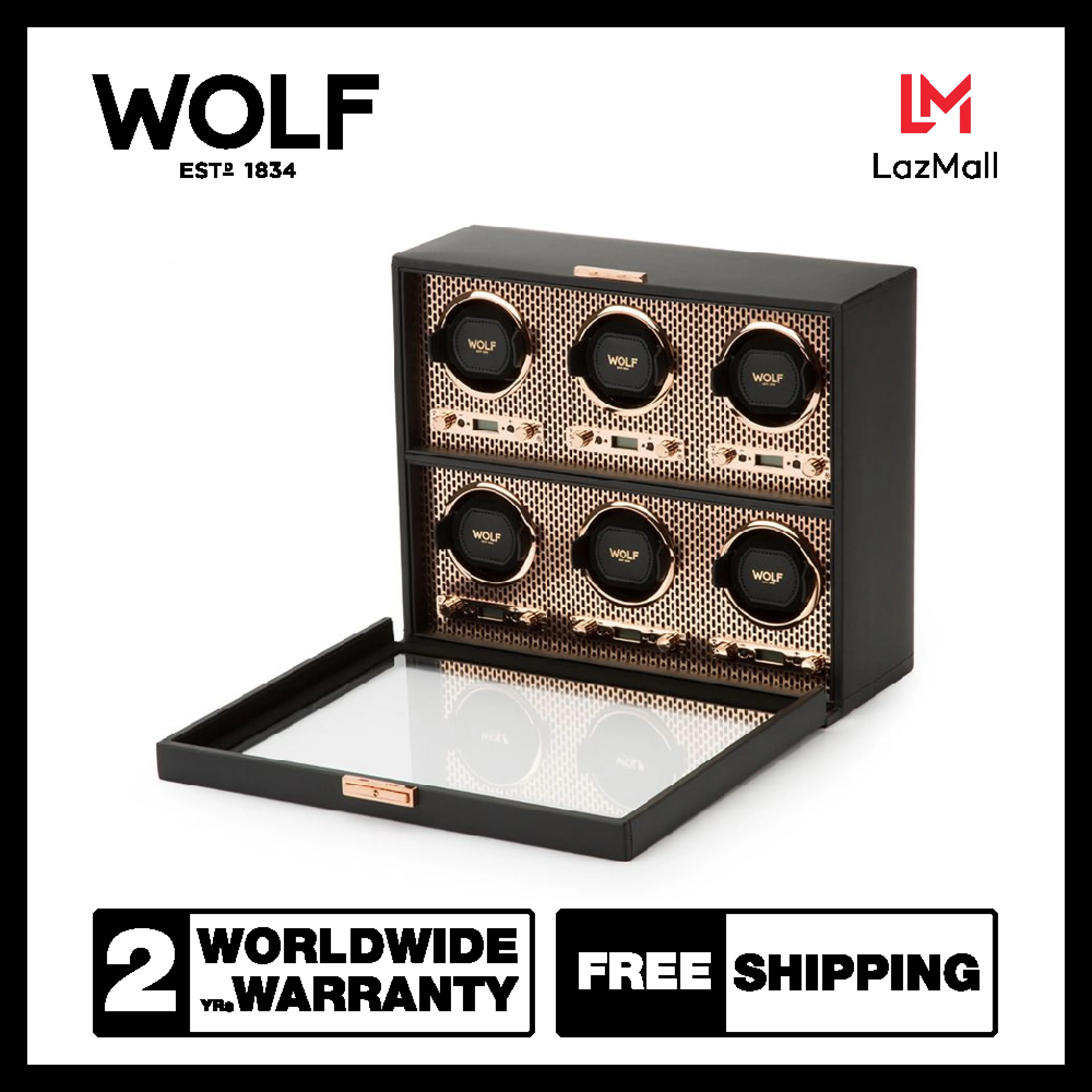 WOLF1834 รุ่น Axis 6 Piece Watch Winder (Copper)