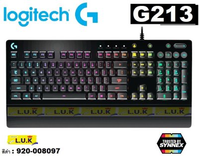KEYBOARD (คีย์บอร์ด) LOGITECH GAMING G213 PRODIGY GAMING (THAI)ไฟทะลุทะลวงทุกตัวอักษร กันน้ำได้ ไฟคมมาก - รับประกัน 2 ปี
